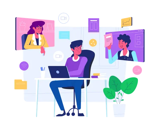 Work From Home  Illustration