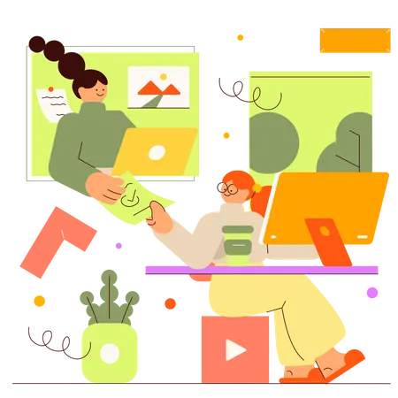 Work from home  Illustration