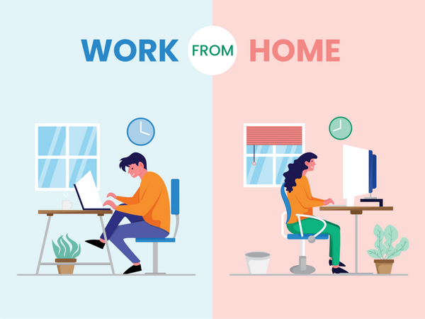 Work from home  Illustration