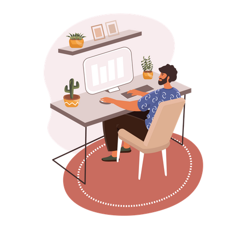 Work from home  Illustration