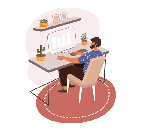 Work from home  Illustration