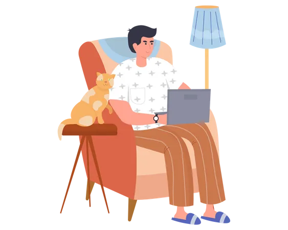 Work From Home  Illustration