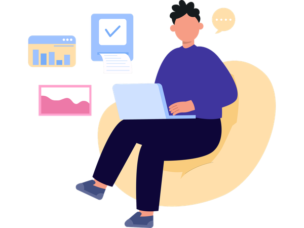 Work from home  Illustration