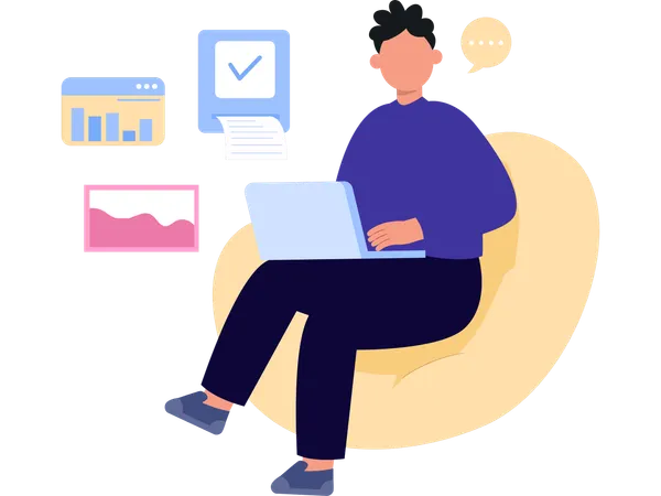 Work from home  Illustration
