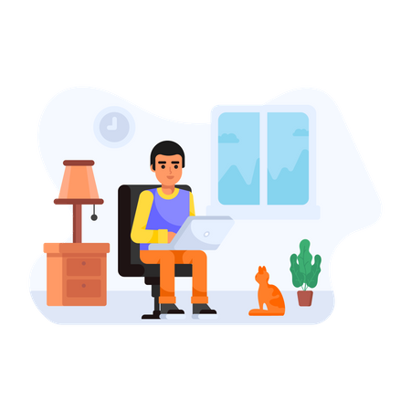 Work From Home  Illustration