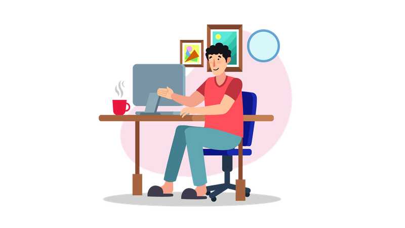 Work From Home  Illustration