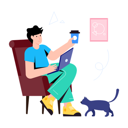 Work from home  Illustration