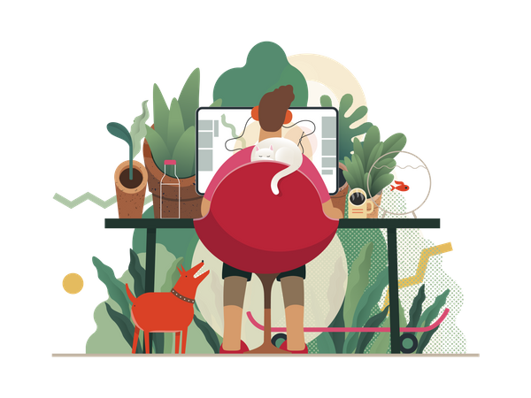 Work from home  Illustration