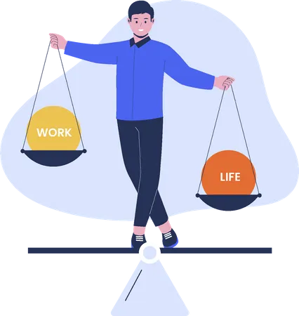 Vector Of Work Life Balance Illustration Flat Design Illustration Illustration