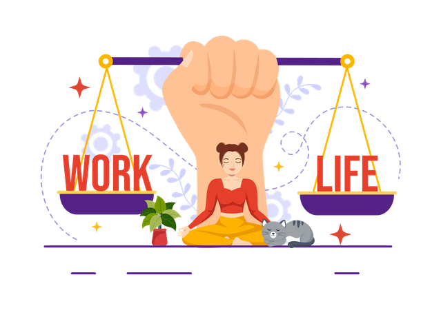 Work Life Balance  Illustration