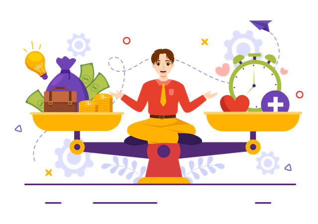 Work Life Balance  イラスト