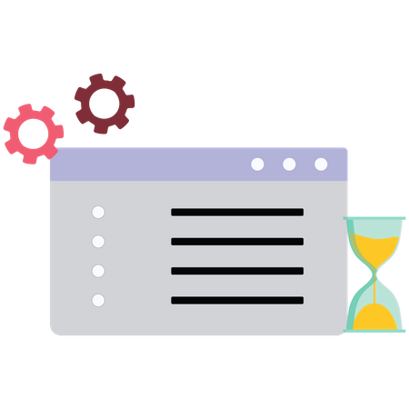 Work list and hourglass as deadline  Illustration