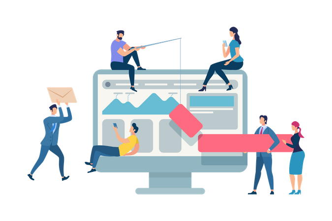 Work Meeting Improve Business Process Optimization Illustration