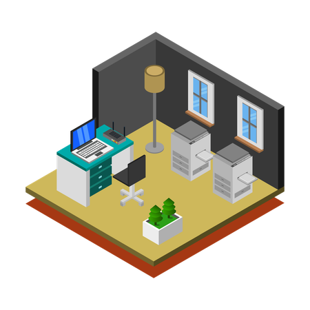 Work office  Illustration