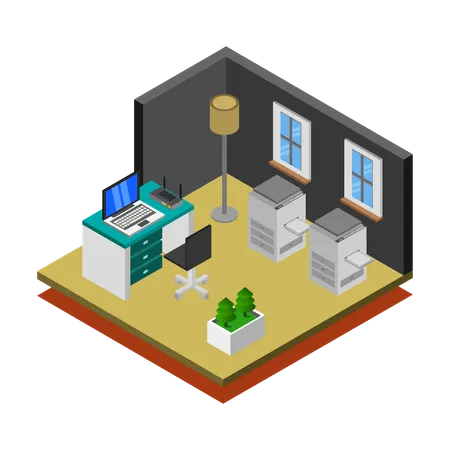 Work office  Illustration