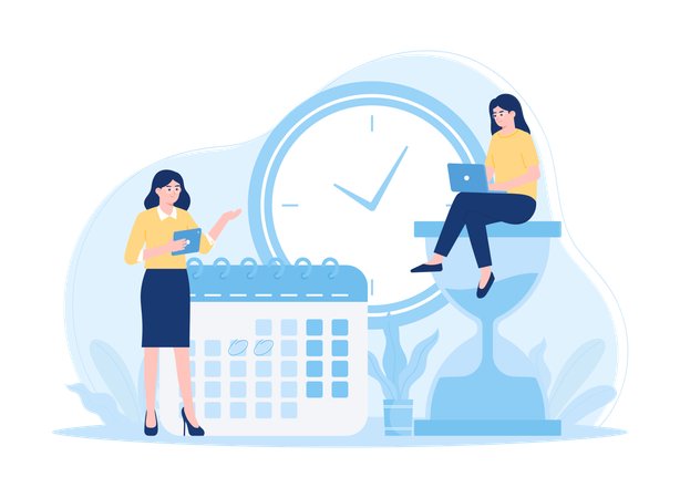 Work on time  Illustration