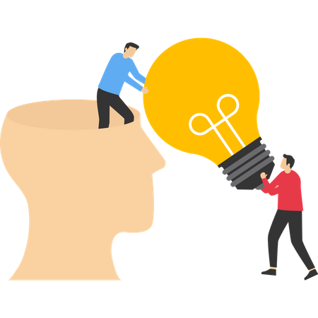 Work together to fill up the brain and ideas,  Illustration