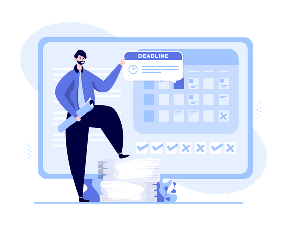 Work with appointments and deadlines  イラスト