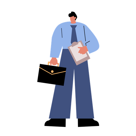 Workaholic businessman looking for job  Illustration