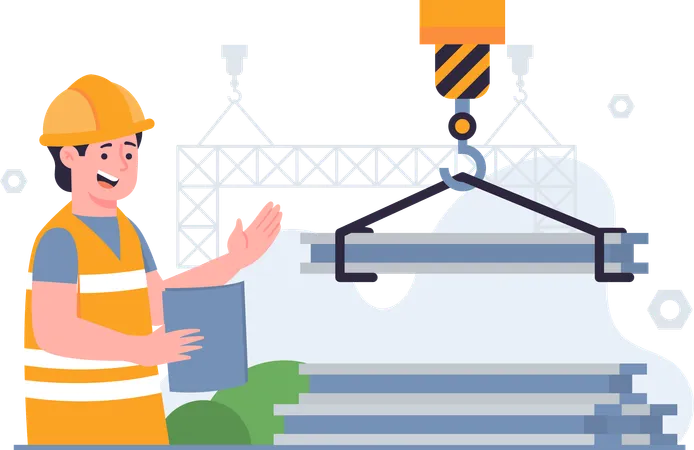 This Dynamic Illustration Showcases A Construction Worker Assembling Steel Poles On A Construction Site Perfect For Web Design Posters And Promotional Campaigns Related To The Construction Industry With Its Customizable Design And Versatility This Illustration Is An Excellent Tool For Promoting The Field Of Construction And Inspiring Individuals And Companies To Embrace The Latest Advancements In The Field Whether Used For Educational Or Promotional Purposes This Illustration Is Sure To Capture The Attention And Imagination Of Anyone Interested In The Exciting World Of Construction Illustration