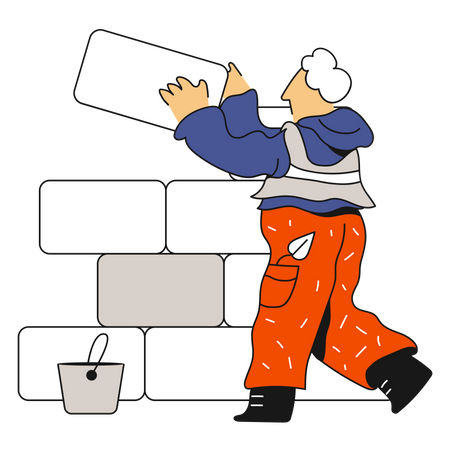 Worker Building wall Illustration