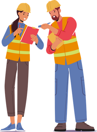 Worker discussing together  Illustration