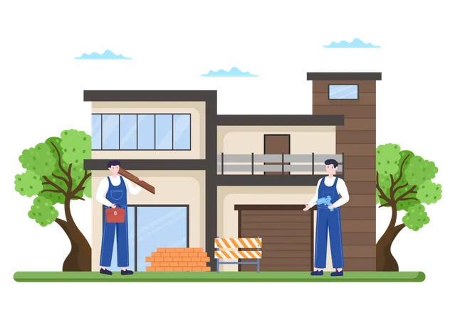 Worker doing Home Repairing  Illustration