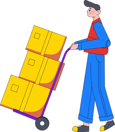 Worker doing inventory management  Illustration