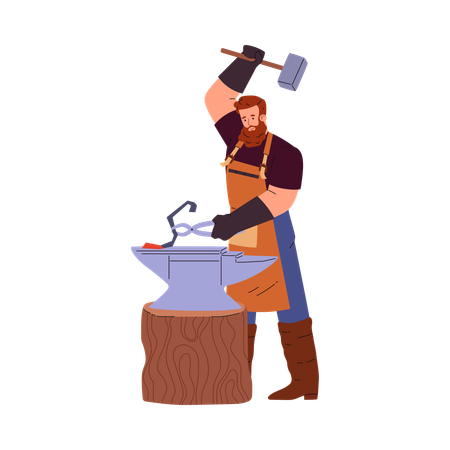 Worker doing processing  Illustration