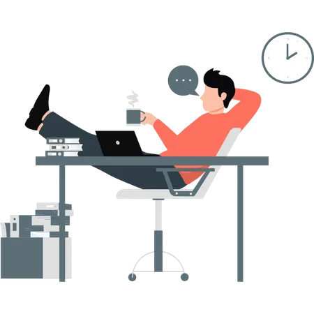 Worker enjoying break time  Illustration