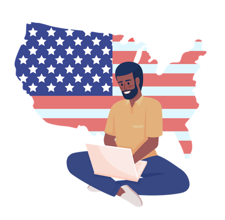 Worker from USA Illustration