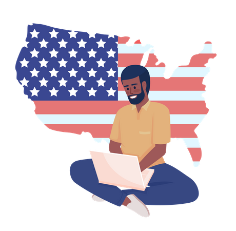 Worker from USA  Illustration