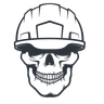 worker skull with cap illustration