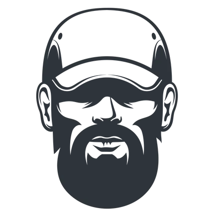Worker head with cap Illustration
