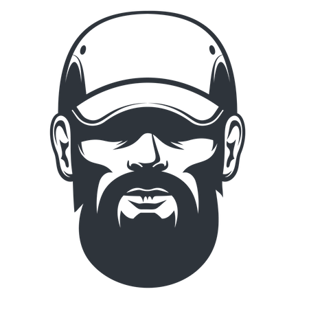 Worker head with cap  Illustration