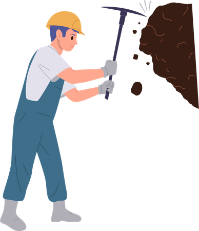 Worker is doing coal extraction  Illustration