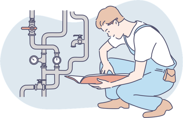 Worker is setting the pipeline flow  Illustration