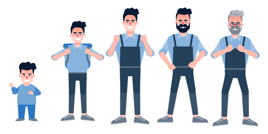 Worker life cycles Illustration