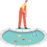pool clean service illustration svg