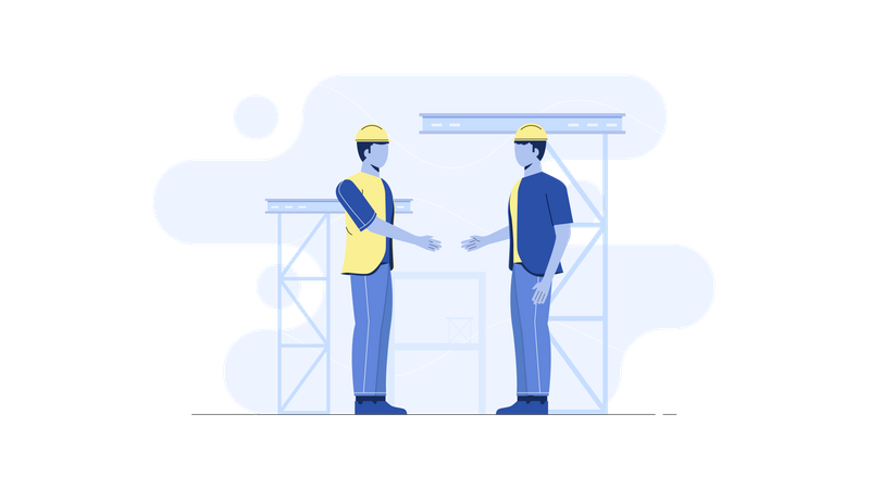 Worker meeting with each other Illustration