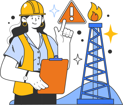 Worker needs fire safety at home  Illustration
