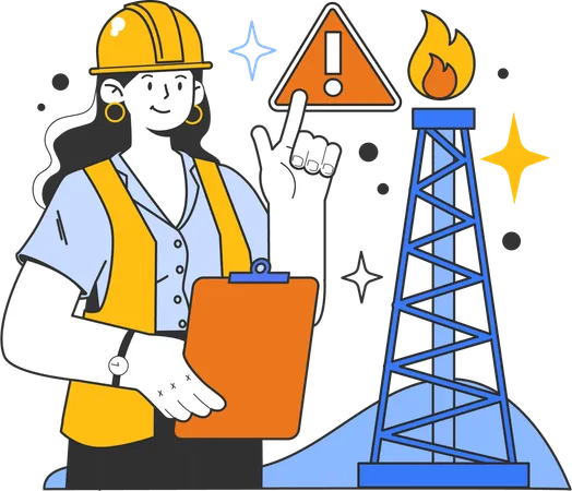 Worker needs fire safety at home  Illustration