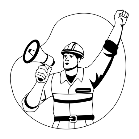 Worker raising voice  Illustration