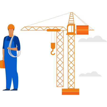 Worker ready for construction work  Illustration