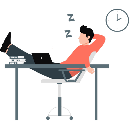 Worker sleeping while break  Illustration