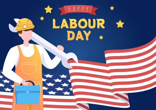 Happy Labor Day From People Of Various Professions Different Background And Thanks To Your Hard Work In Flat Cartoon Illustration For Poster Illustration