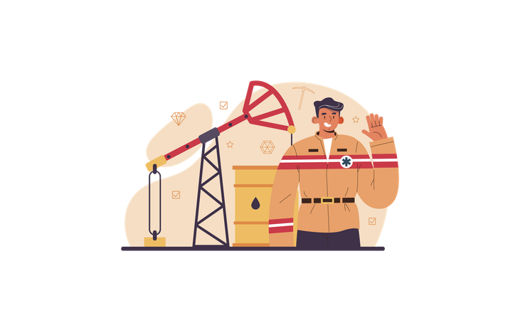 Worker working at construction site  Illustration