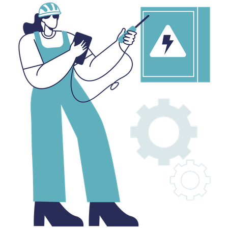 Worker working with hazardous materials  Illustration