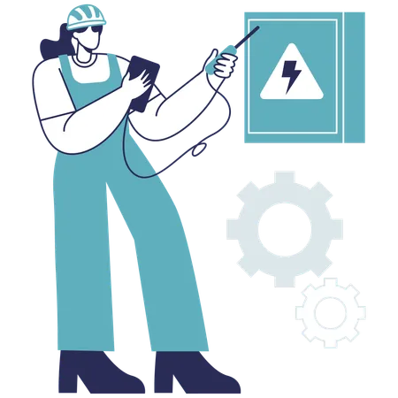 Worker working with hazardous materials  Illustration