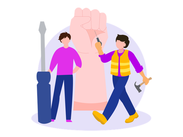 Workers Day Awareness  Illustration
